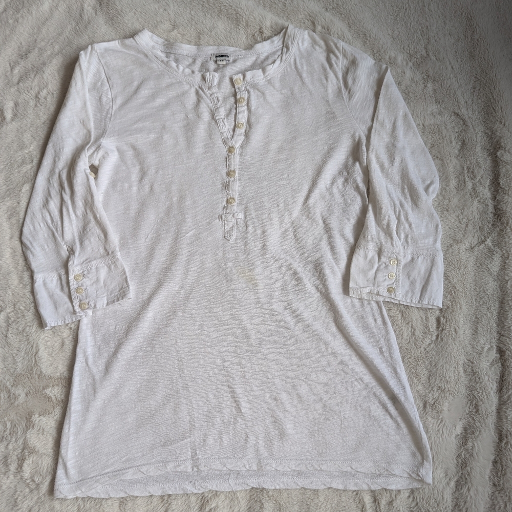 *2 For $20*  Kismet White Henley Blouse, sz S